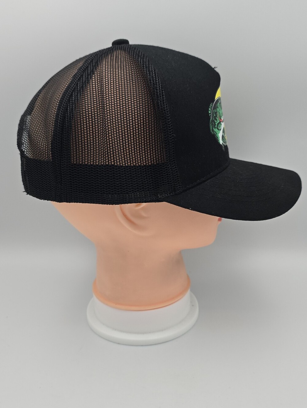 Bass Pro Shops Black Trucker Adjustable Snapback Hat - Picture 4 of 7